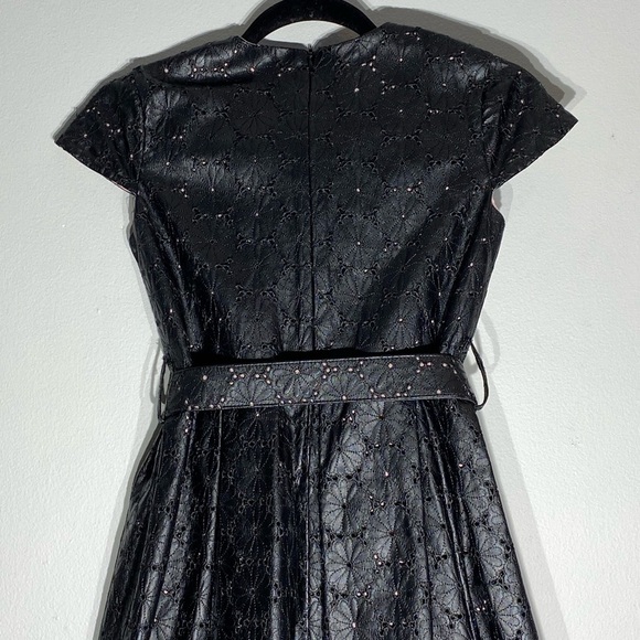 Black Leather Floral Dress**Age 12 - Picture 7 of 8
